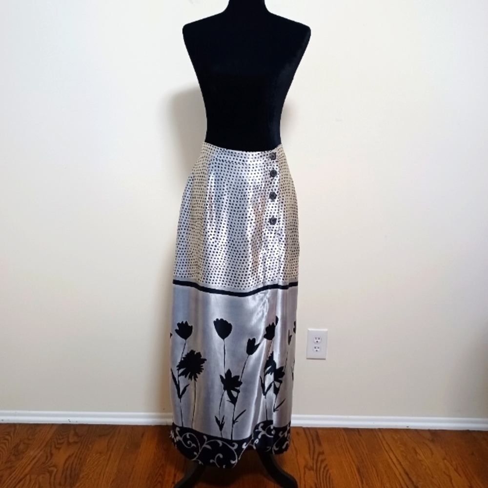 Kemp Collection Gray Maxi Skirt Sz 12 NWOT